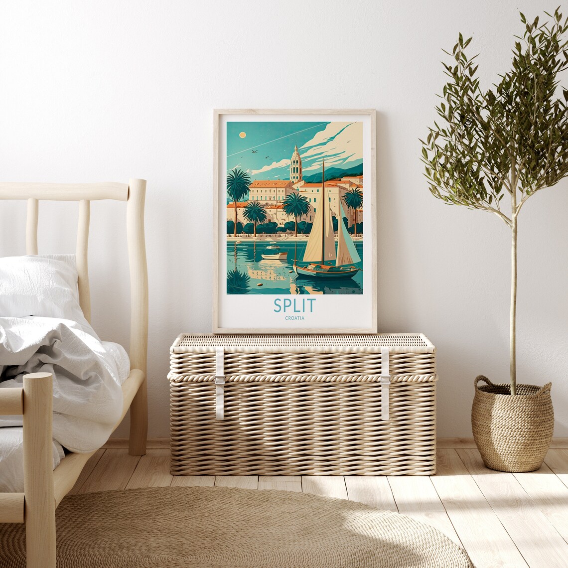 Split Croatia Vintage Travel Poster, Europe Map Print - Image 3