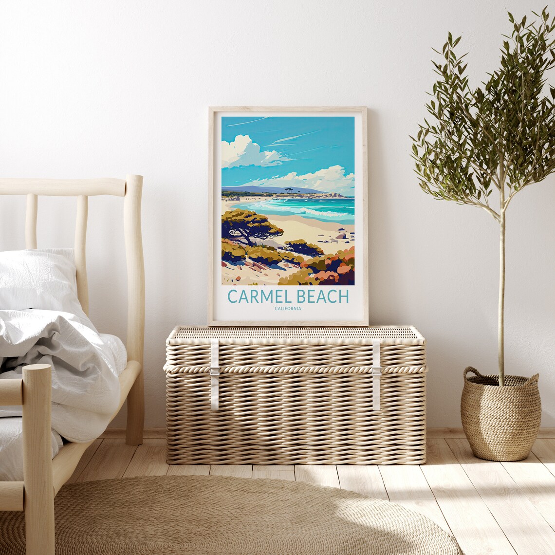 Carmel Beach California Travel Poster, Coast View - Image 3