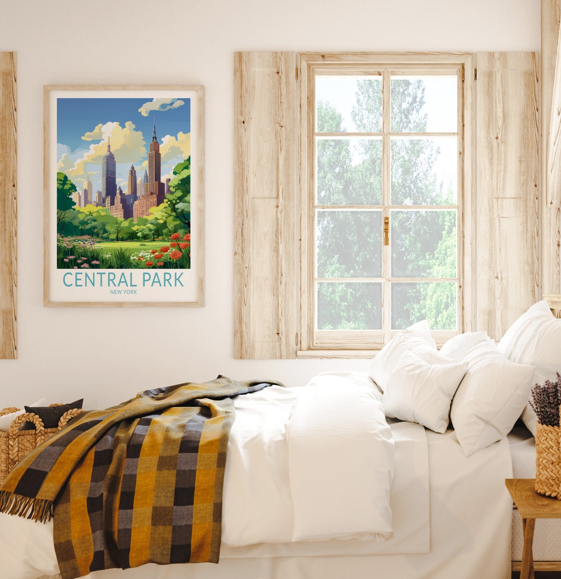 Central Park New York City Skyline Garden Travel Art Poster Gift - Image 2
