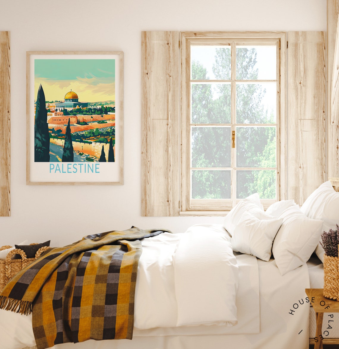 Palestine Golden Dome Old City Skyline Vintage Travel Poster - Image 3