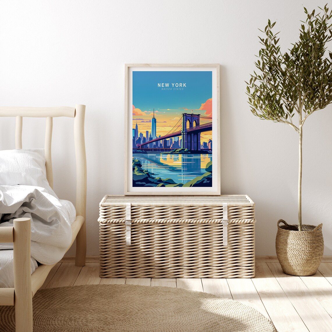 New York Brooklyn Travel Poster, Manhattan Wall Art Print - Image 3