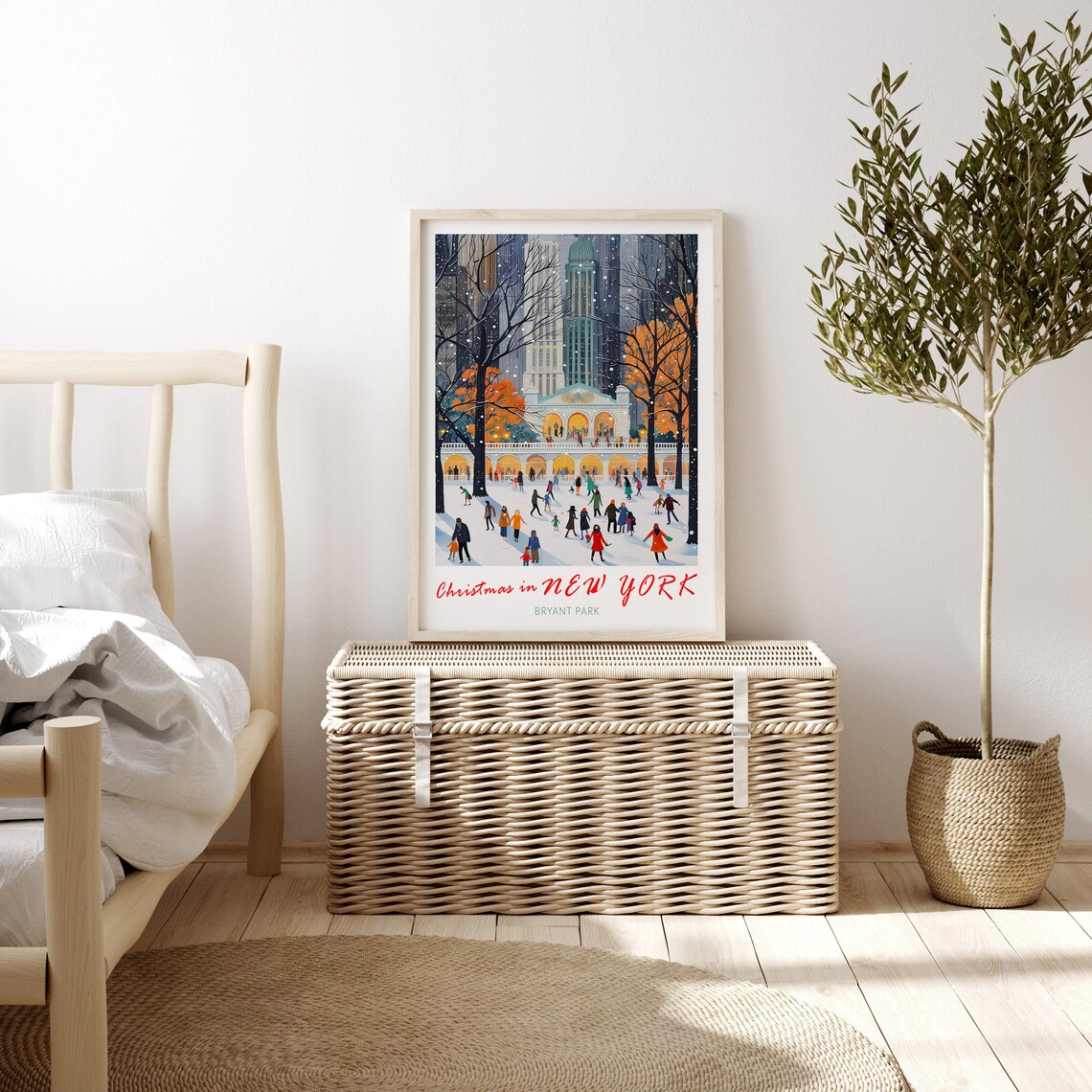 Christmas In New York Bryant Park Travel Poster - Image 3