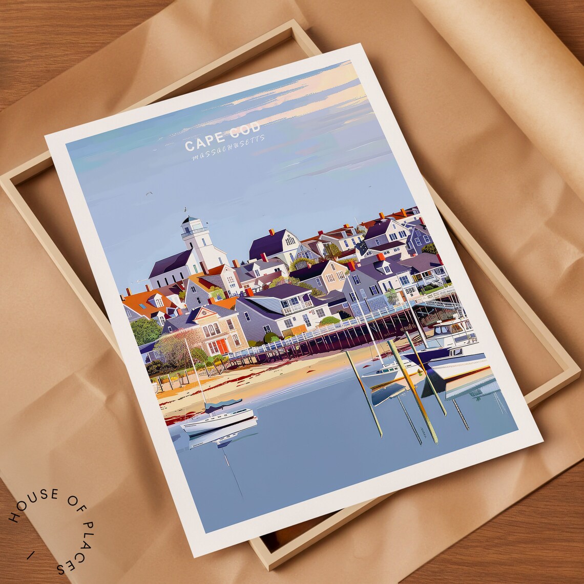 Cape Cod Travel Poster, Massachusetts Travel Art - Image 2