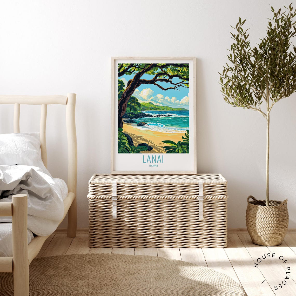 Lanai Hawaii Tropical Island Beach Lava Rocks Ocean Breeze Poster - Image 2