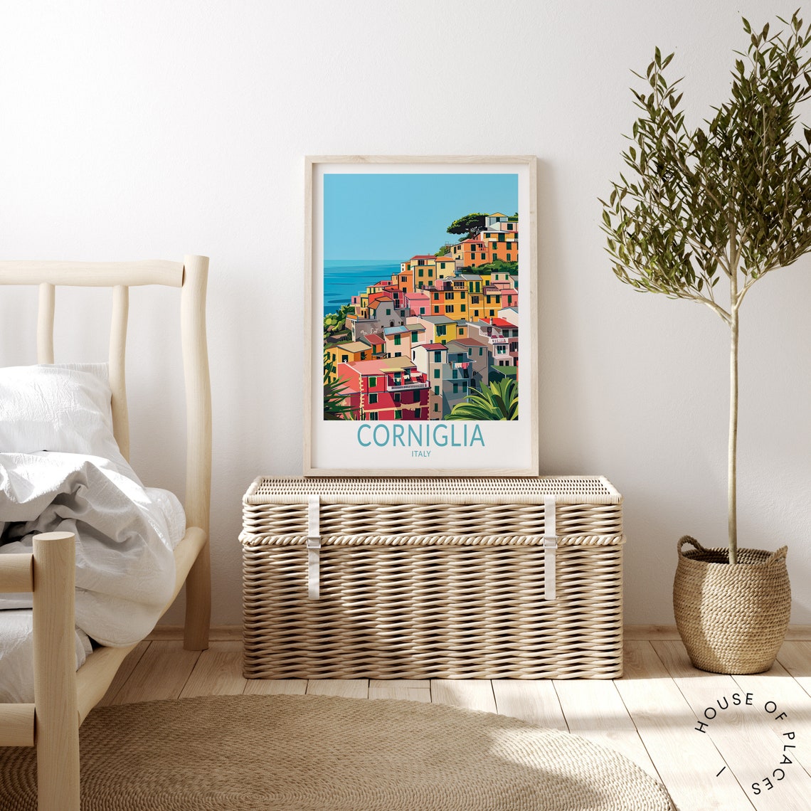 Corniglia Italy Colorful Cinque Terre Cliffside Village Travel Poster - Image 4