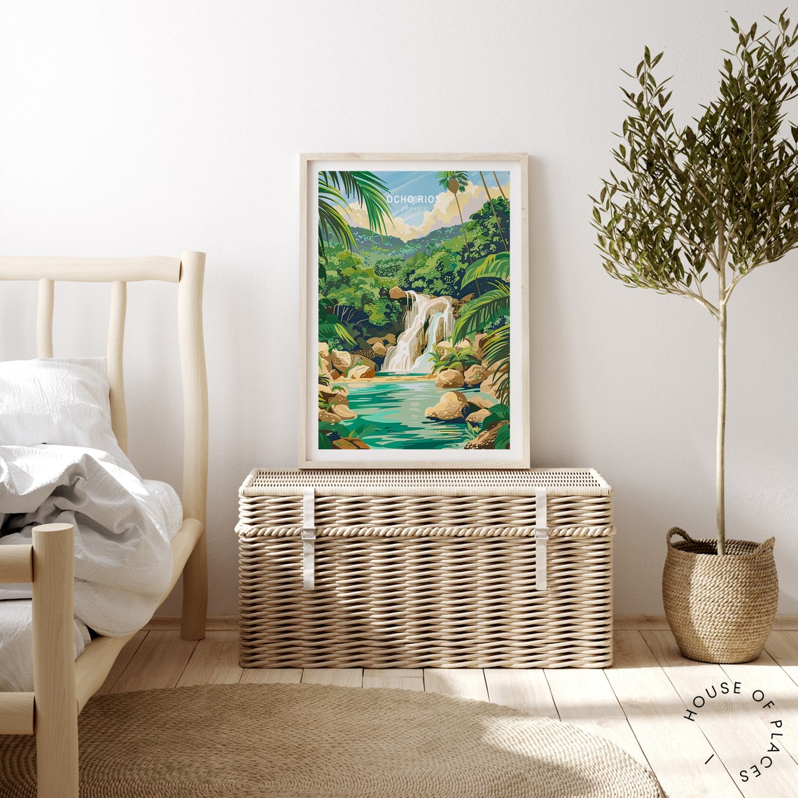 Ocho Rios Jamaica Tropical Waterfall Rainforest Jungle Poster - Image 4