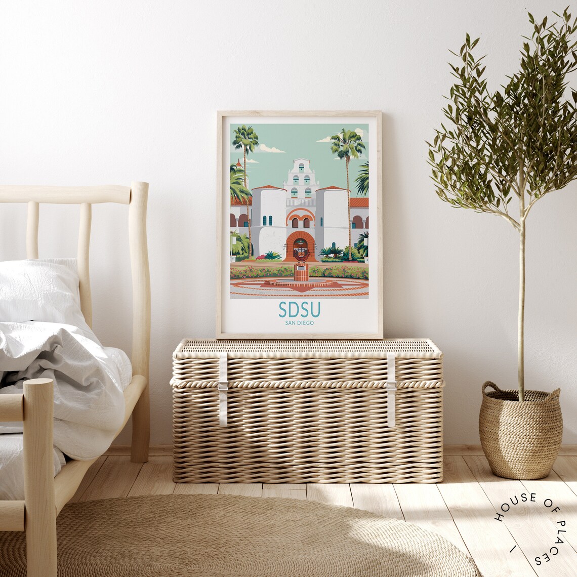 San Diego State University Travel Poster, Campus Print - Image 3
