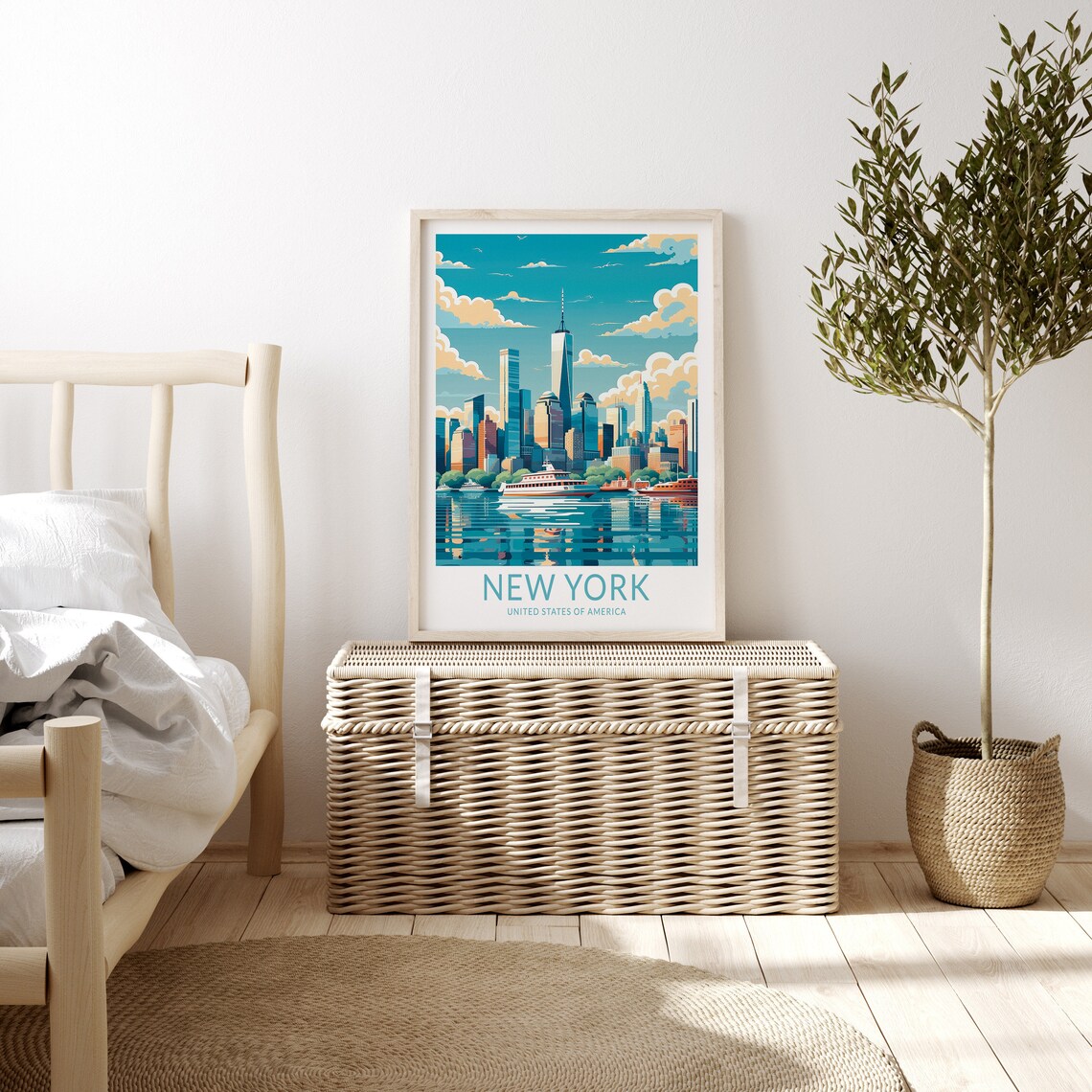New York Skyline Travel Poster, City Wall Art - Image 3
