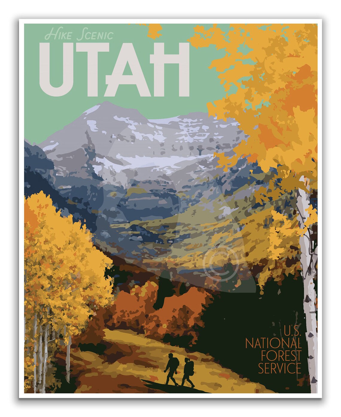 Utah Timpanogos Vintage Style Travel Poster, Mountains - Image 3