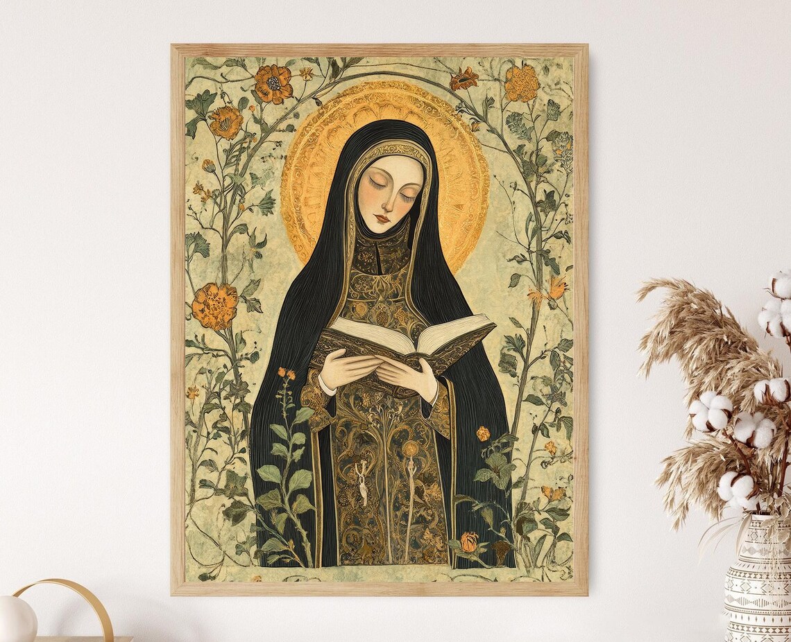 Hildegard of Bingen-Inspired Vintage Christian Art Print