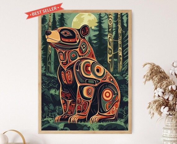 Haida Bear Art Print, Formline Style