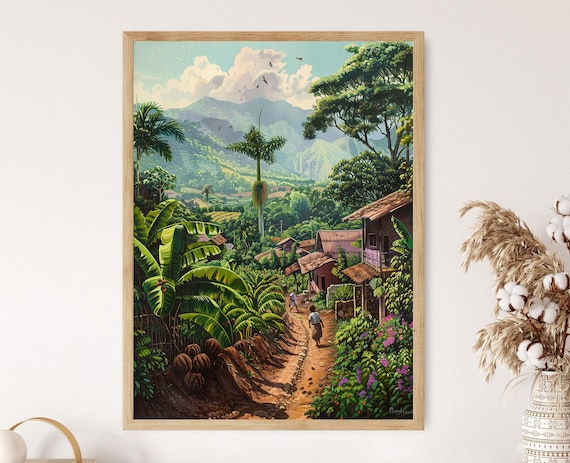 Guatemala Cocoa Fields Agricultural Painting