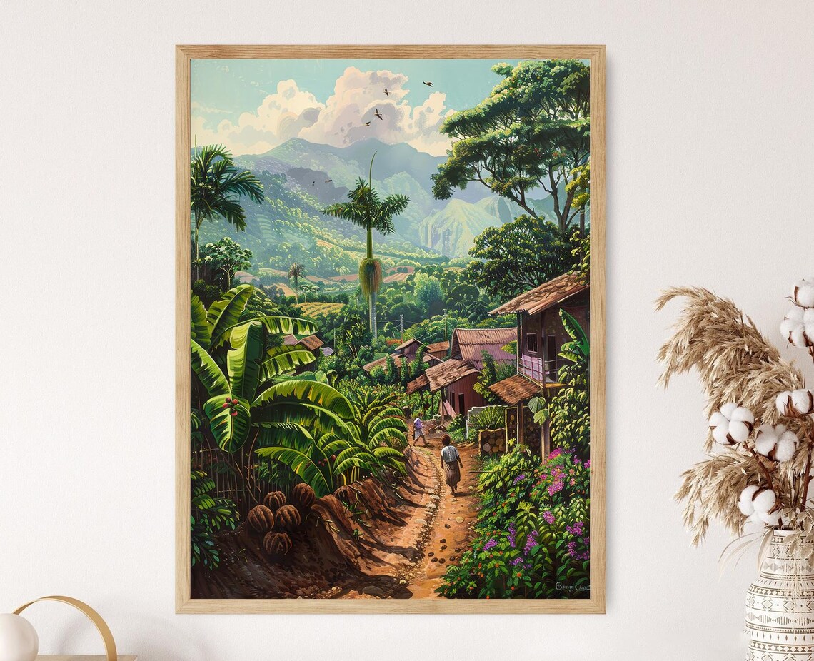 Guatemala Cocoa Fields Agricultural Painting