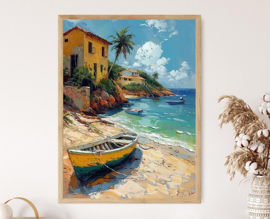 Barra De Navidad Lagoon and Beachside Cottages Art Print