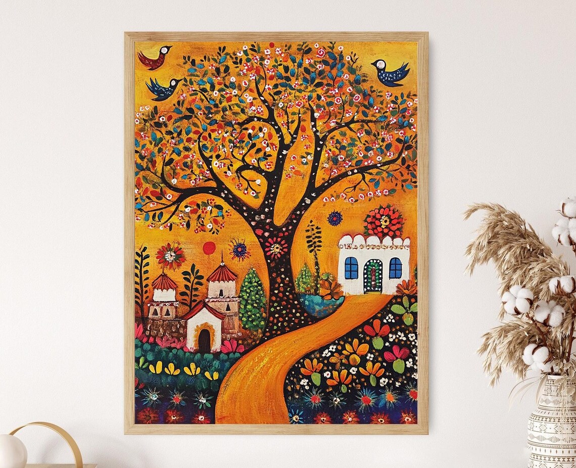 India Naive Art Indian Folklore Poster Print