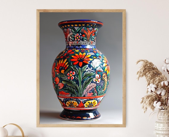 Talavera Pottery Art Print, Ceramic Design