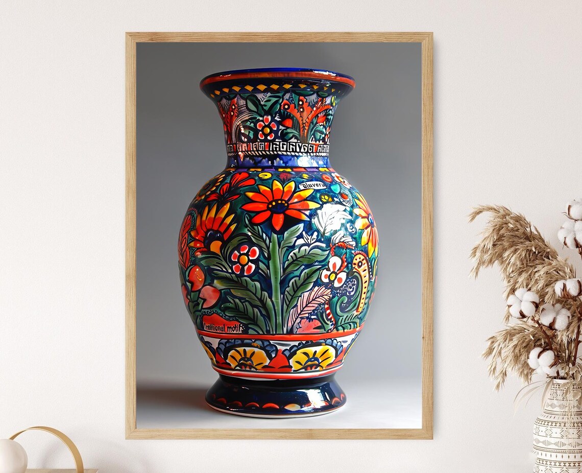 Talavera Pottery Art Print, Ceramic Design