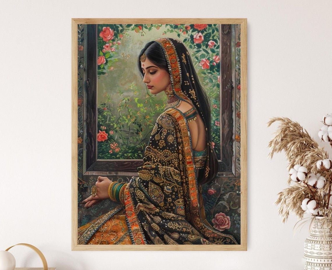 Kangra Painting Exquisite Handcrafted Indian Art Elegant Wall Decor Perfect Housewarming Gift
