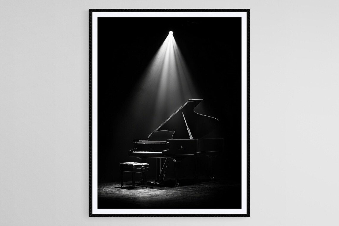 Spotlight Grand Piano, Dramatic Music Decor