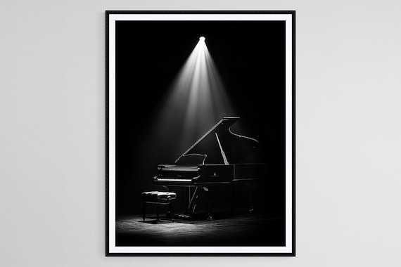 Spotlight Grand Piano, Dramatic Music Decor