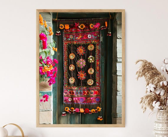 Toran Indian Art Print Colorful Ethnic Wall Decor Living Room Aesthetics Unique Gift Idea
