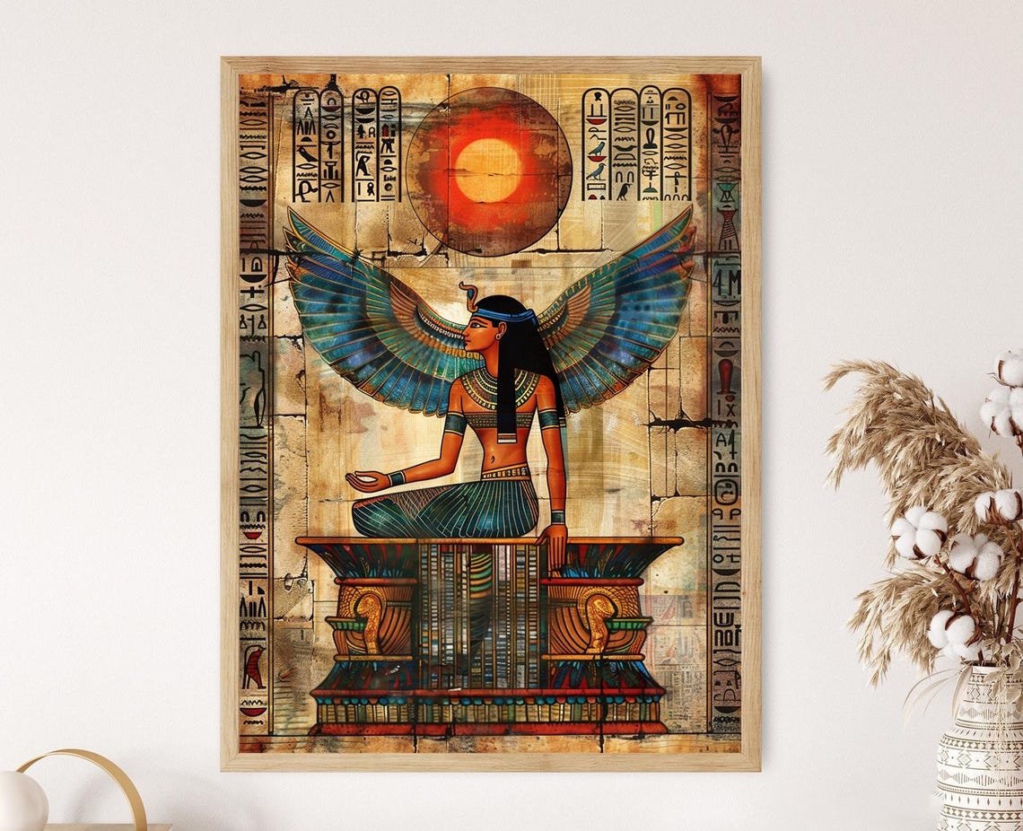 Egyptian Tomb Artwork Detailed Mural Reproduction Museum Quality Home Feature Collectors Gift