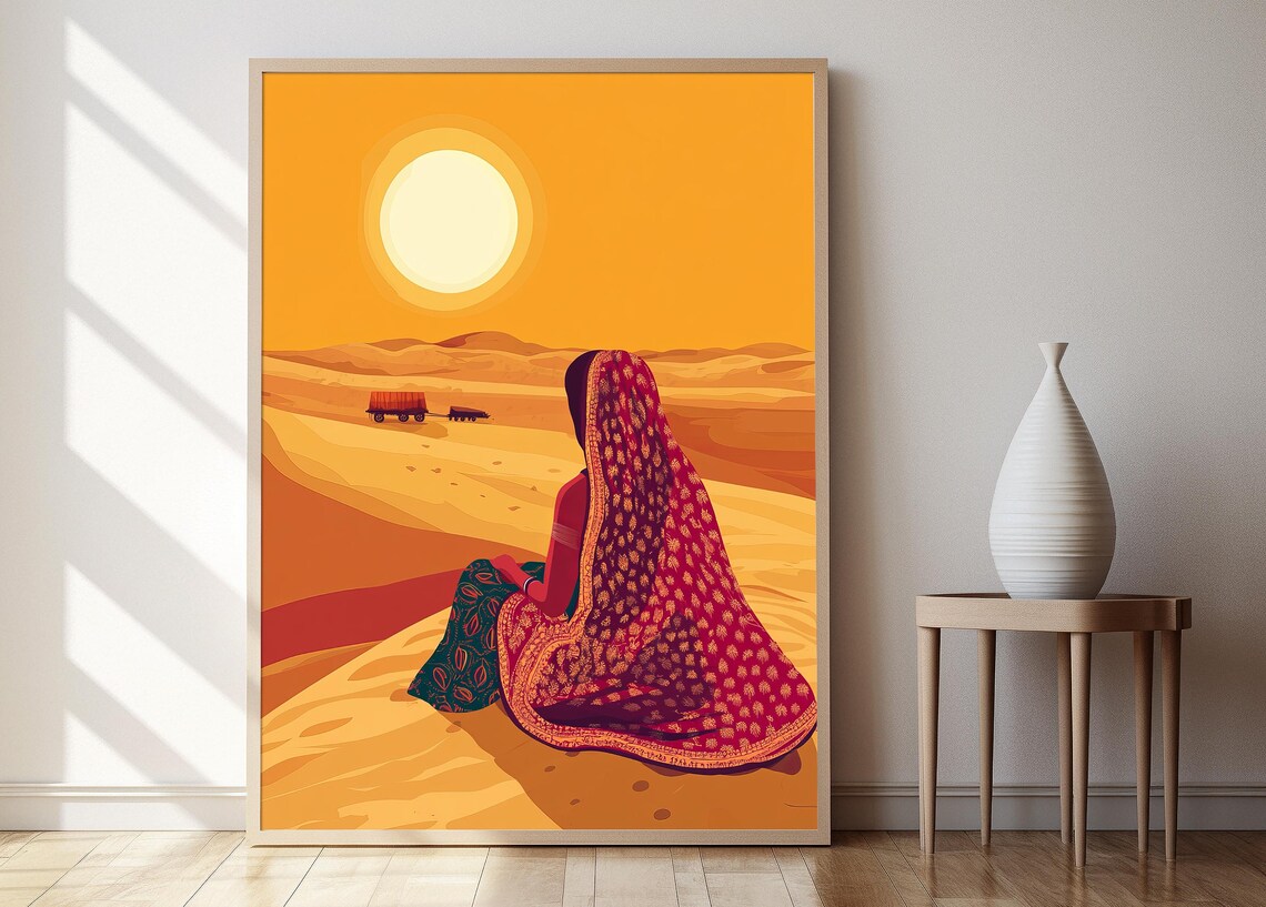 Thar Desert Art Print, Rajasthani Landscape