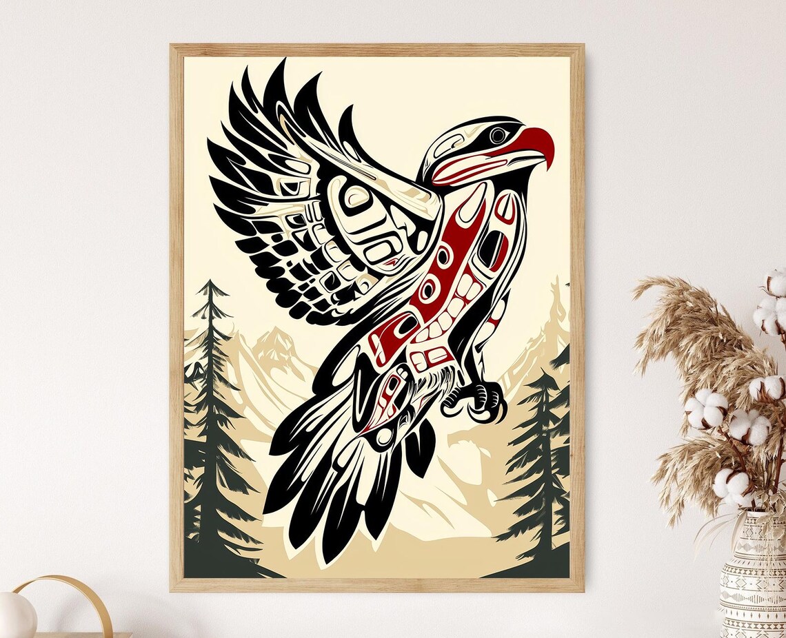Haida Eagle Art Print, Traditional Formline Style