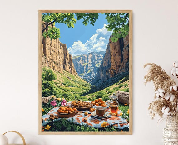 Rawanduz Picnic Art Print Scenic Kurdistan Mountain Landscape Outdoor Nature Decor Newroz Celebration