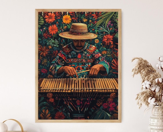 Guatemalan Marimba Player, Traditional Music Poster