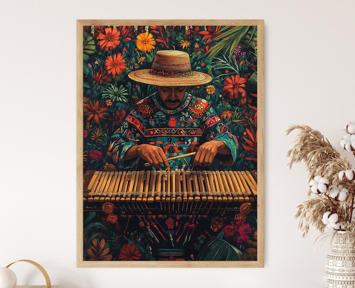 Guatemalan Marimba Player, Traditional Music Poster