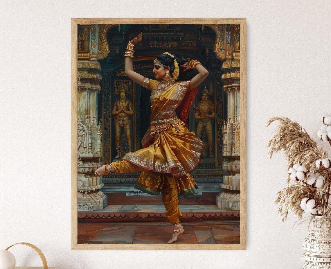Bharatanatyam Dancer Art Print, Indian Dancer