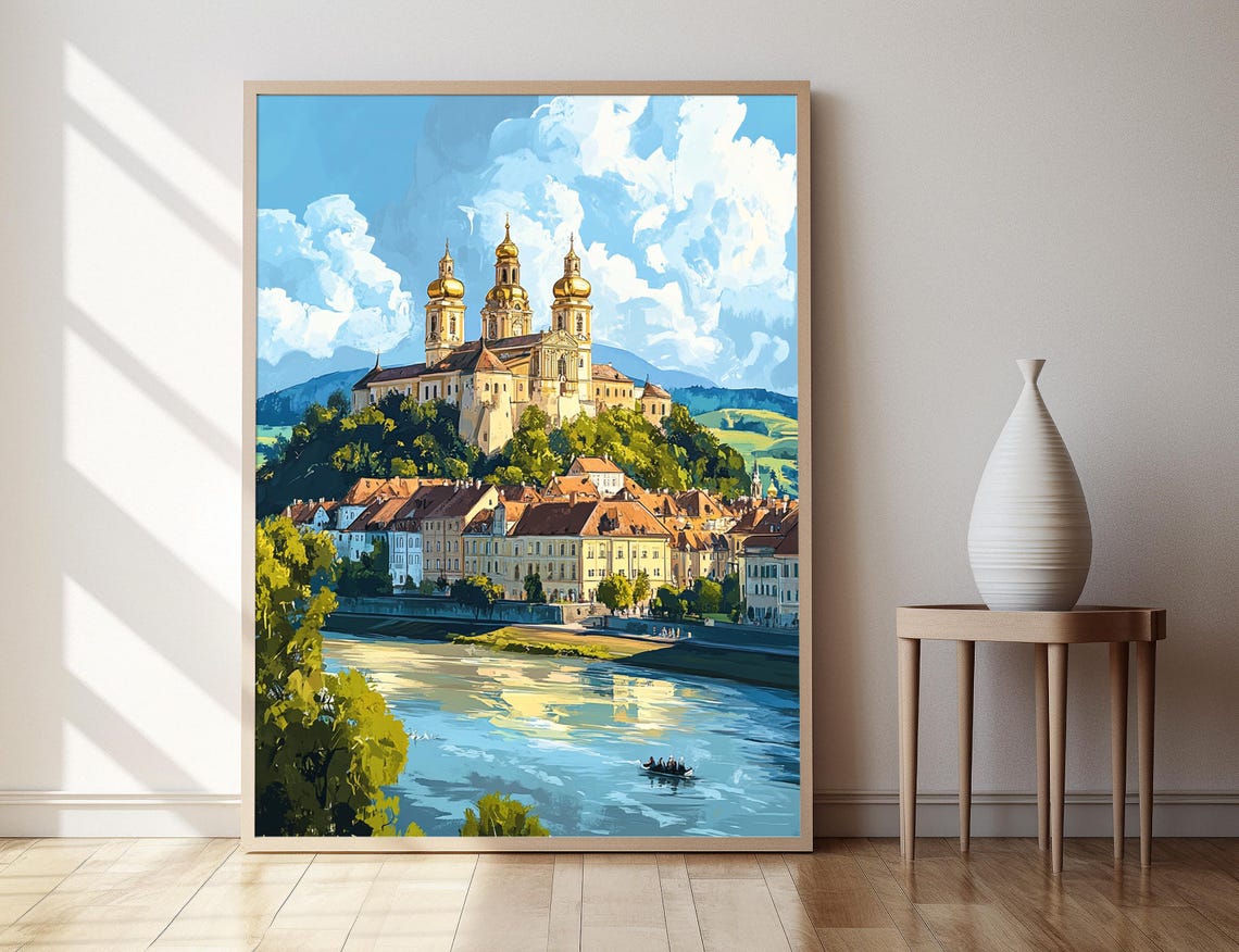 Melk Abbey Art Print Austrian Baroque Architecture And Danube River