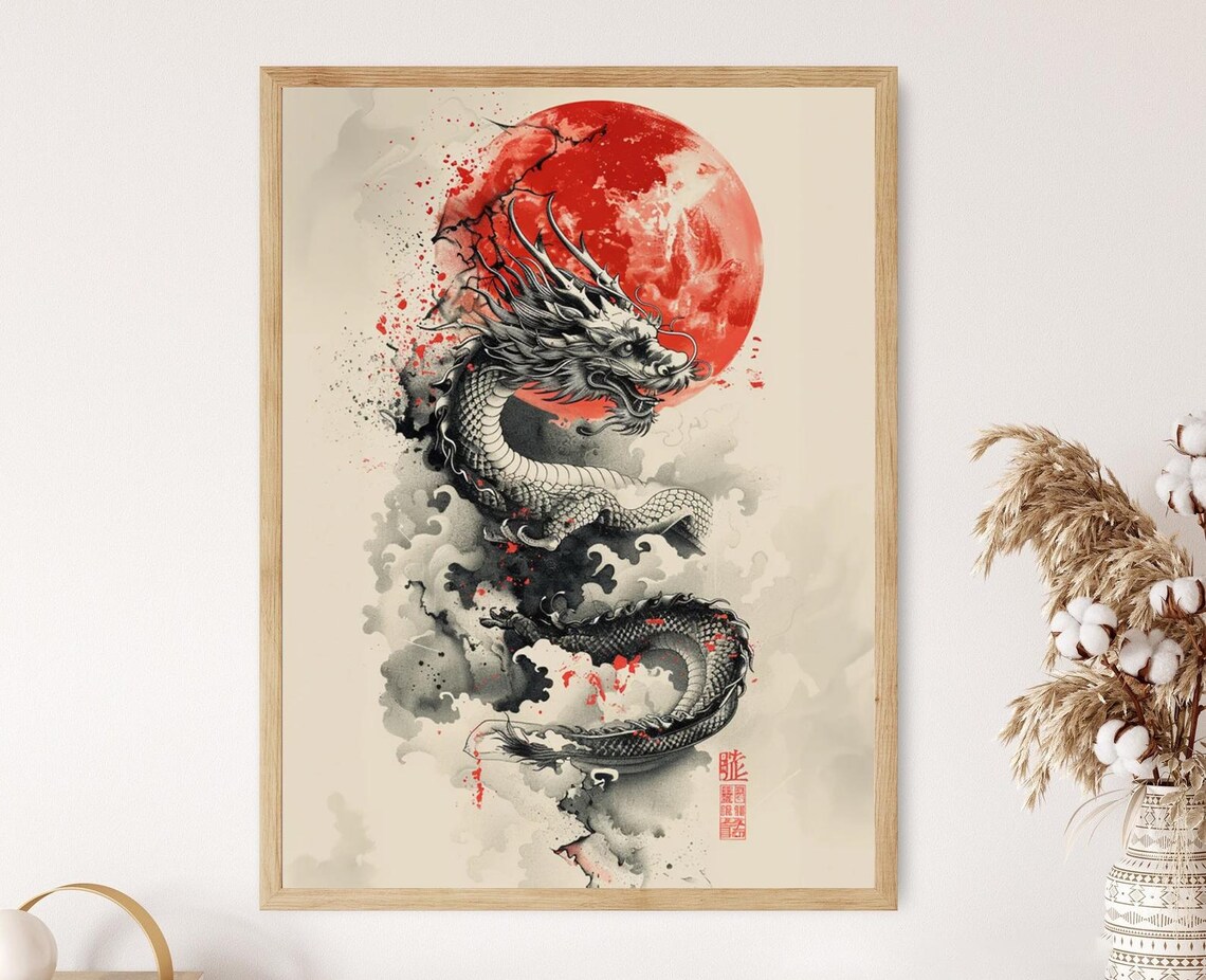 Lunar New Year Chinese Dragon, Spring Festival Art Print