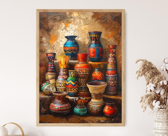 Handcrafted African Pottery Painting Cultural Ceramic Art