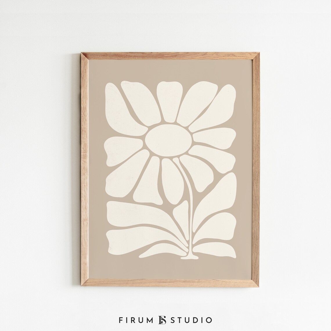 Japandi Neutral Botanical Abstract Art Print - Image 2