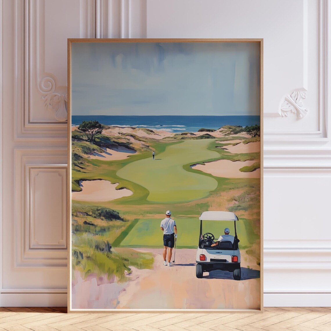 Golf Watercolor Print, Office Course Landscape Art