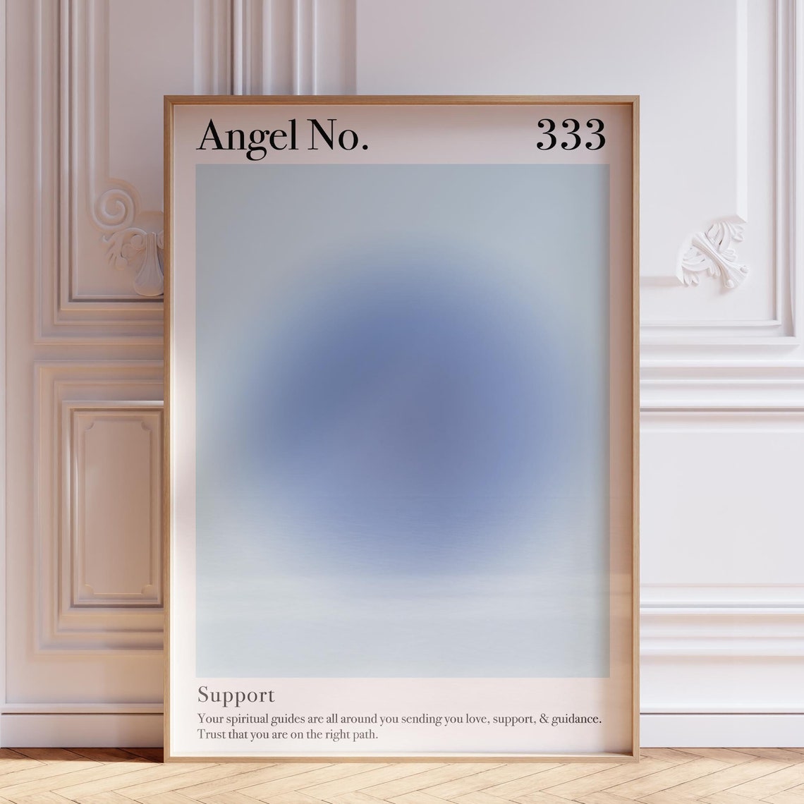 Blue Aura Poster 333 Angel Number Zen Wall Art Print Psychedelic Spiritual Meditation