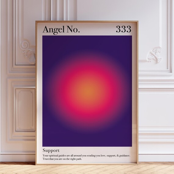 Angel Number 333 Dark Navy Aura Support Spiritual Quote Poster