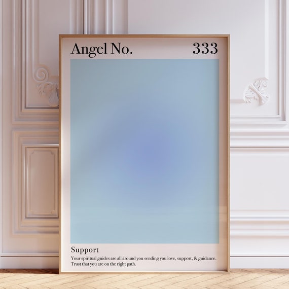 Blue Aura Poster 333 Angel Number Wall Art Print Psychedelic Spiritual Meditation