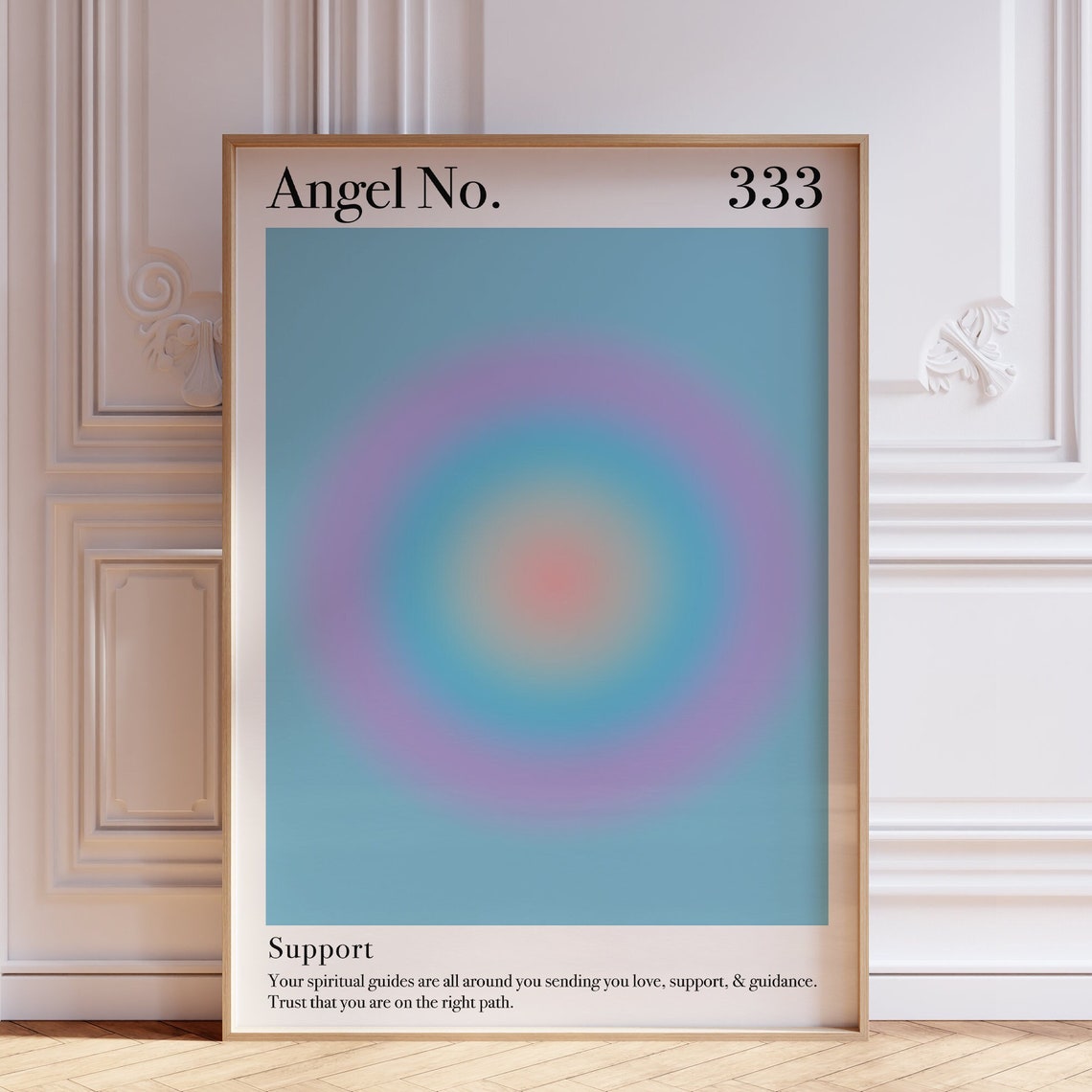 Blue Aura Poster 333 Angel Number Zen Wall Art Print Psychedelic Spiritual Meditation