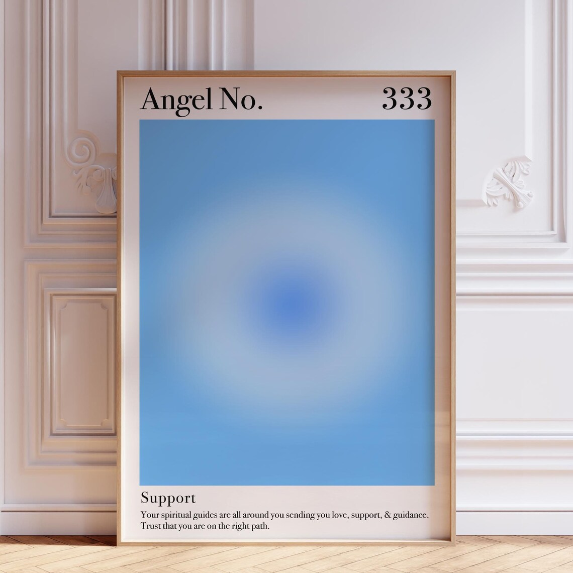 Angel Number 333 Blue Aura Support Spiritual Affirmation Zen Poster