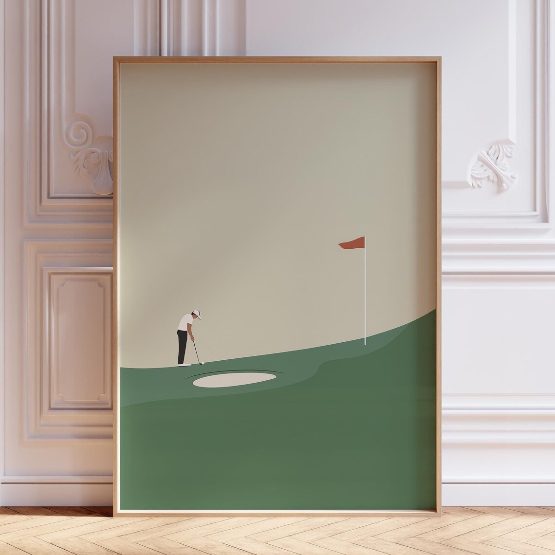 Golf Minimalist Retro Poster for Man Cave Office