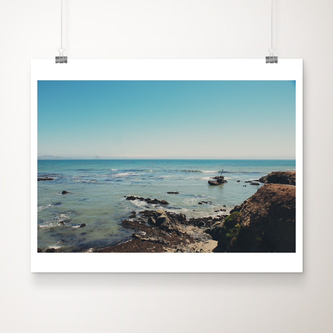 Cayucos Shipwreck Rocky Pacific Coast Seascape Photography Print