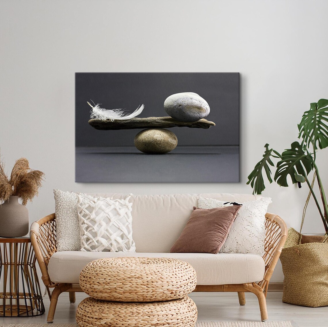 Stone And Feather Balance Motivational Art Print - Image 3