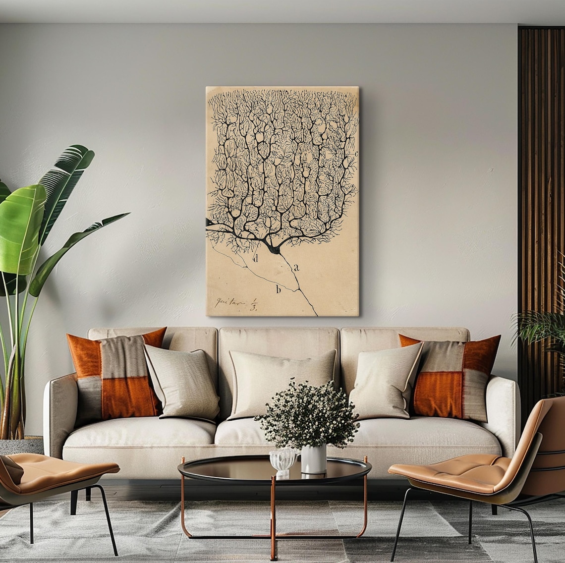 Neurons by Santiago Ramon y Cajal, Vintage Anatomy Print - Image 4