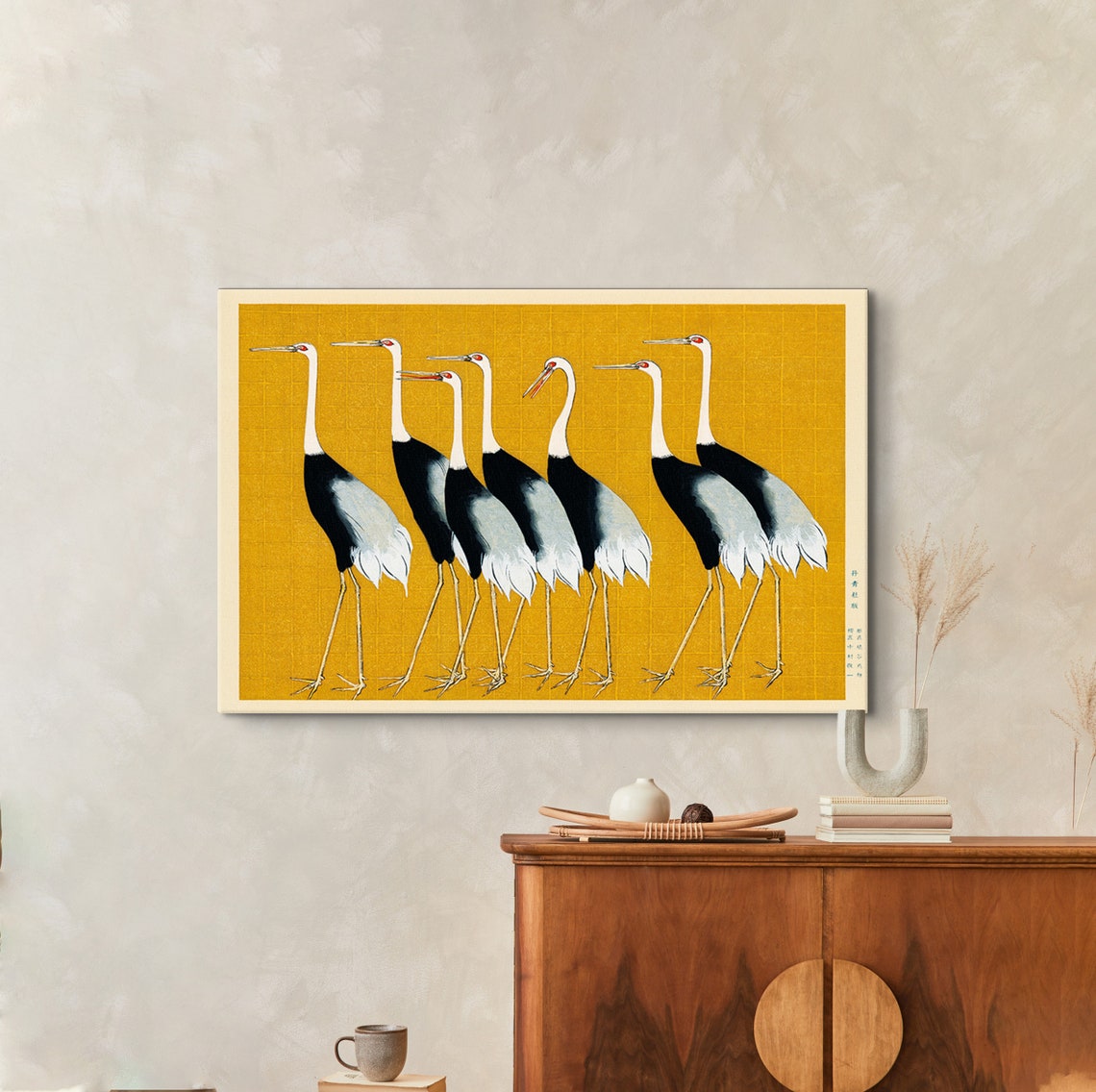 Ogata Korin Cranes in a Row Vintage Japanese Bird Art Poster - Image 6