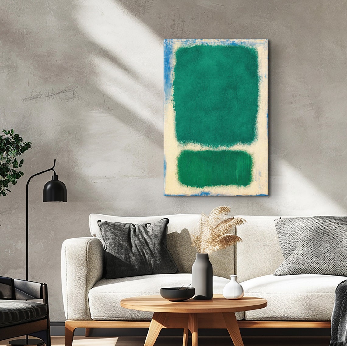 Mark Rothko Beige Over Green Color Field Abstract Modern Poster - Image 3