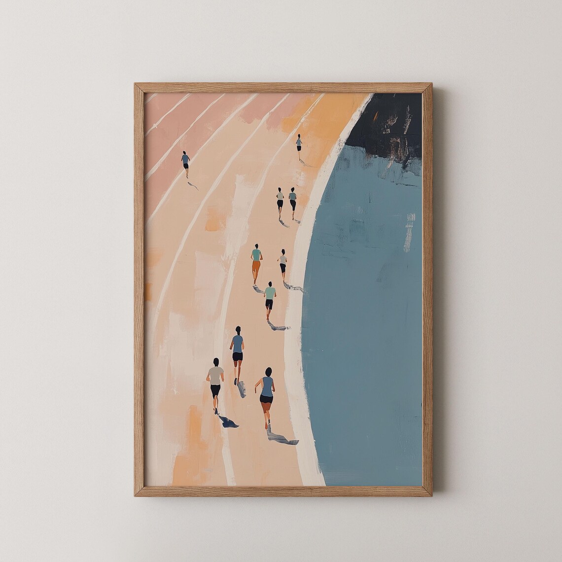 Track and Field Runners Aerial Minimalist Sport Stadium Poster