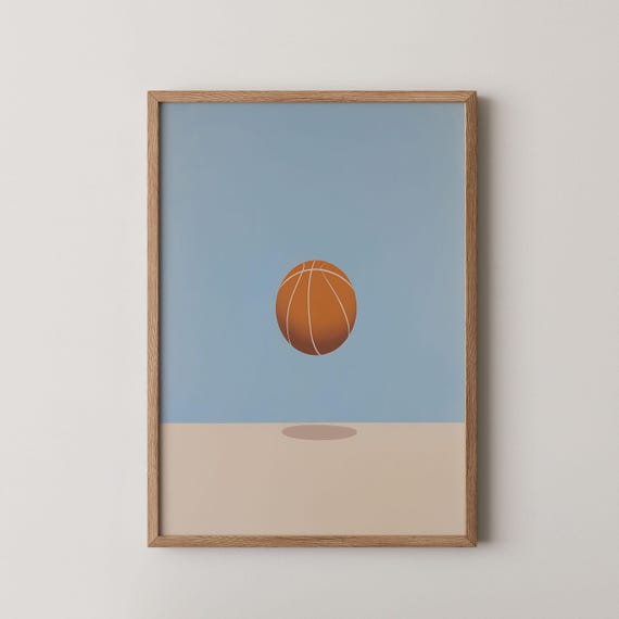 Minimalist Basketball Poster Sports Office Decor Has Everything Gift
